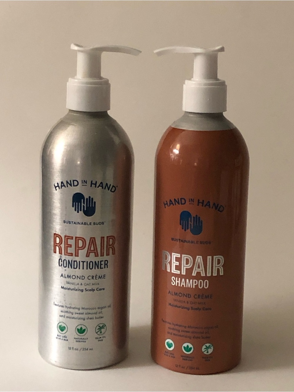 Hand in Hand Almond Crème Shampoo + Conditioner —  Plant Based, 12 Fl Oz